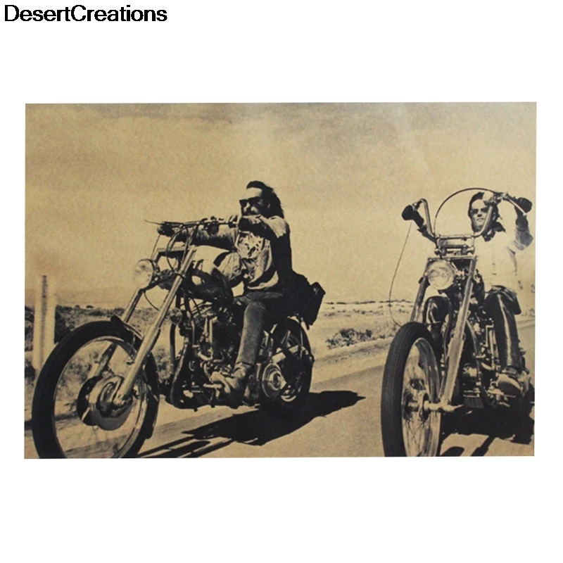 

2018 Fashion Retro Cool Motorcycle Poster Cafe Coffee Kraft Paper Poster Vintage Wall Sticker Antique