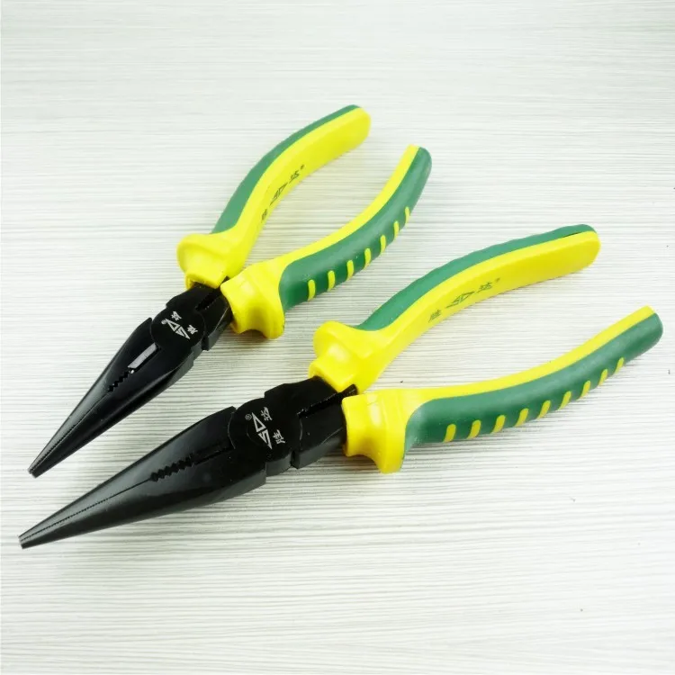 Shengda Stripe Handle Black Needle Nose Pliers Cuspid Forceps Nose