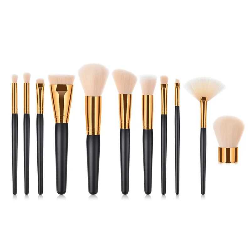 Luxury Makeup Brushes Set 11pcs Pro Brushes Cosmetic Make Up Brush Wood Handlein Eye Shadow
