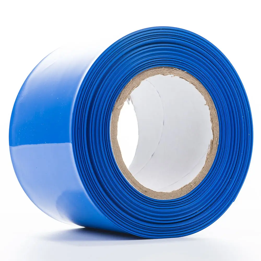 

5 meters /LOT 130Mm Lay-flat Width PVC Heat Shrink Wrap Tube Blue Color For 18650 Battery Pack