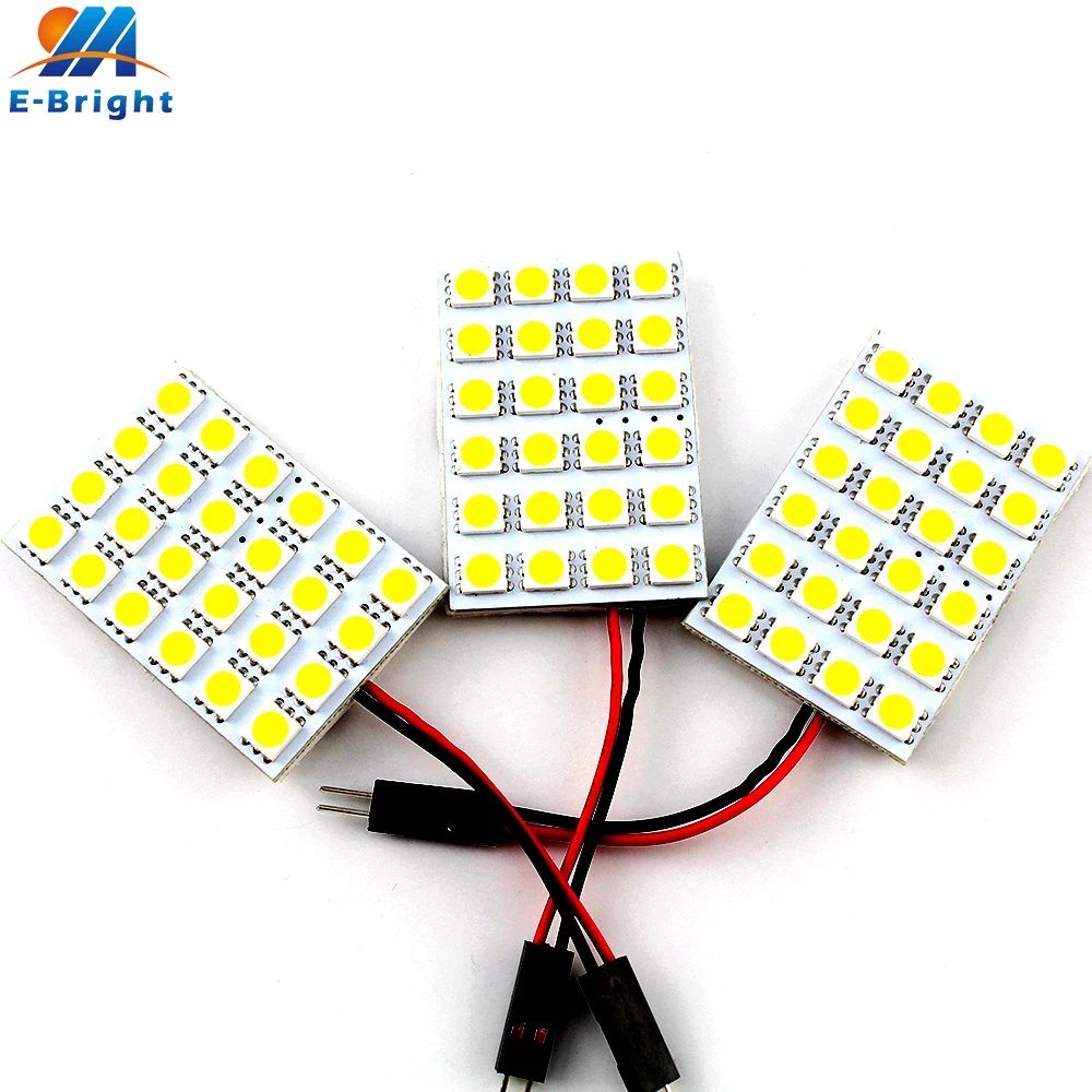 YM E Bright 50 шт./лот белые Светодиодные панельные лампы C5W 5050 24 SMD для