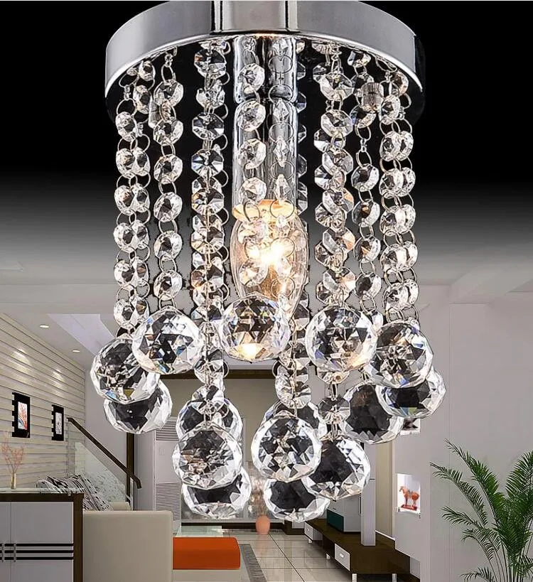 Современная мода популярные K9 Crystal Led E14 потолочный светильник для прохода вход Гостиная Спальня диаметр 15/20/25 /30 см AC 80-265 В 1281