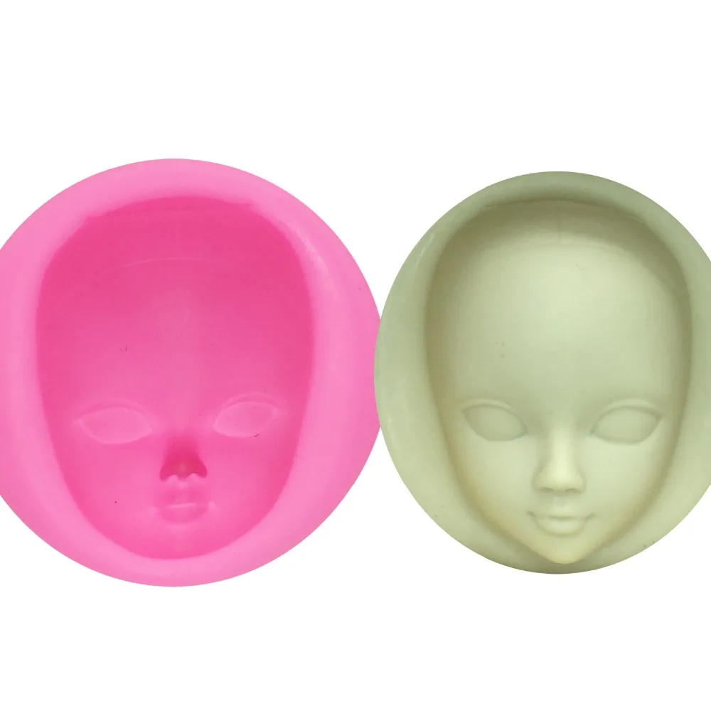 

2019 Hot Sale DIY Girl Face Silicone Mold Fondant Molds Cake Decorating Tools woman mask Gumpaste Mould Polymer Clay Resin Molds