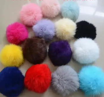 

6-7cm pompon ball fluffy RABBIT fur pompom Soft Pom Poms Multi color bobbles DIY hair bows hoop Hat clothing Accessories