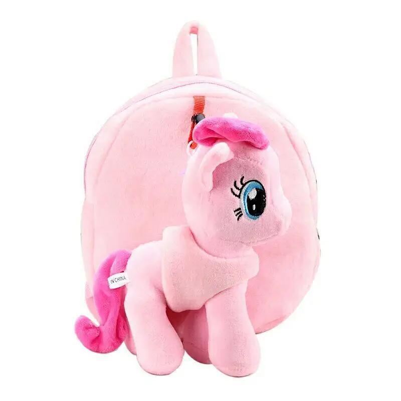 

High Quality Cute 3D Little Pony Minion Plush Backpack Children's Shoulder Bag Cartoon School Bag for Kids Satchel