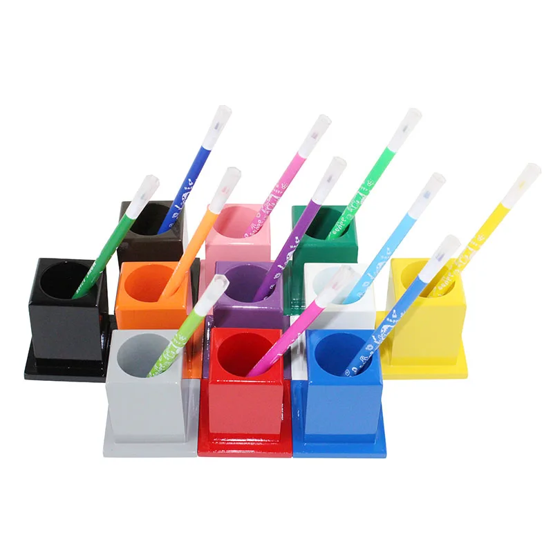  Montessori Set Preschool Teaching Materials Developing Wooden Toys 11 Color Pencil Holders - 32893191561
