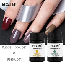 ROSALIND, резиновое верхнее Базовое покрытие, 15 мл, для многократного использования, долговечные ногти, нужен УФ светодиодный лак для ногтей, для дизайна, маникюра, верхнее покрытие