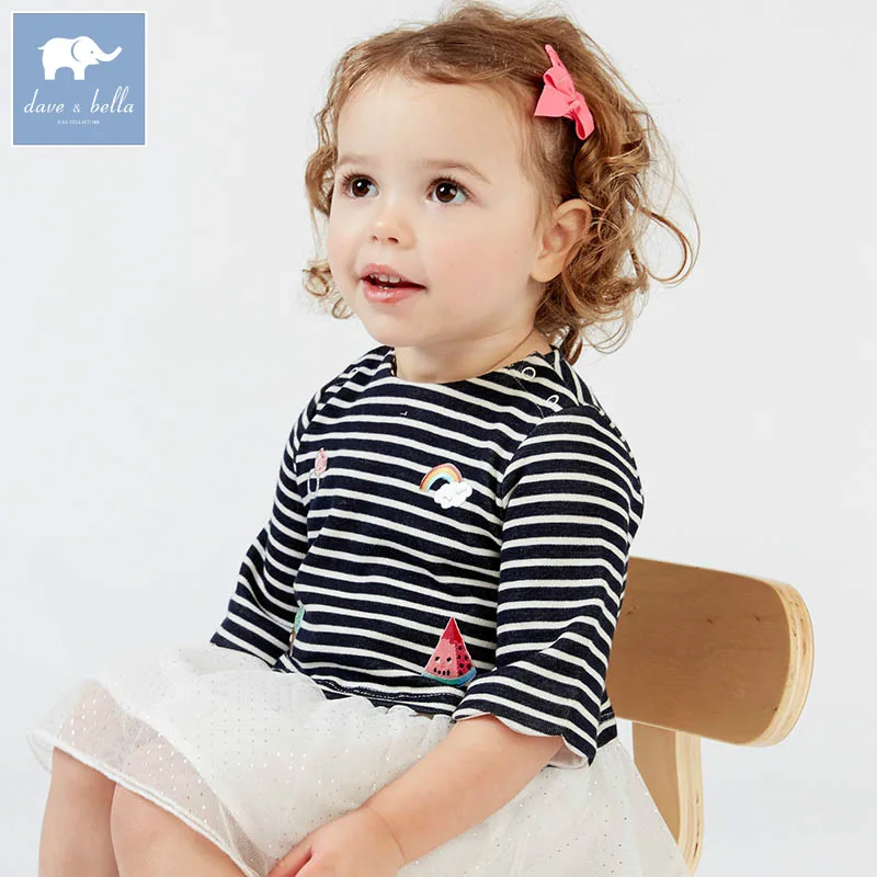 

dave bella spring infant baby girl's fashion dress striped birthday party dress kids toddler children clothes
