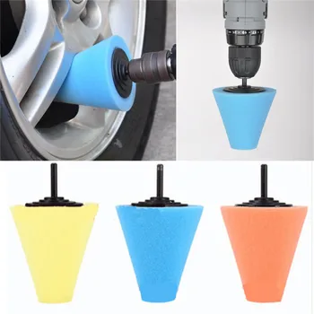 

Wheel Hub Polish Buffing Shank Polishing Sponge Cone Metal Foam Pad Car 6MM car accessories 2017 new fashion tire cleaner