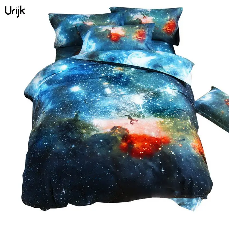 

Urijk 3PC Bedding Set 3D Galaxy Duvet Cover Set Universe Outer Space Themed Bed Linen Queen Size Bedclothes Pillowcase Bedding