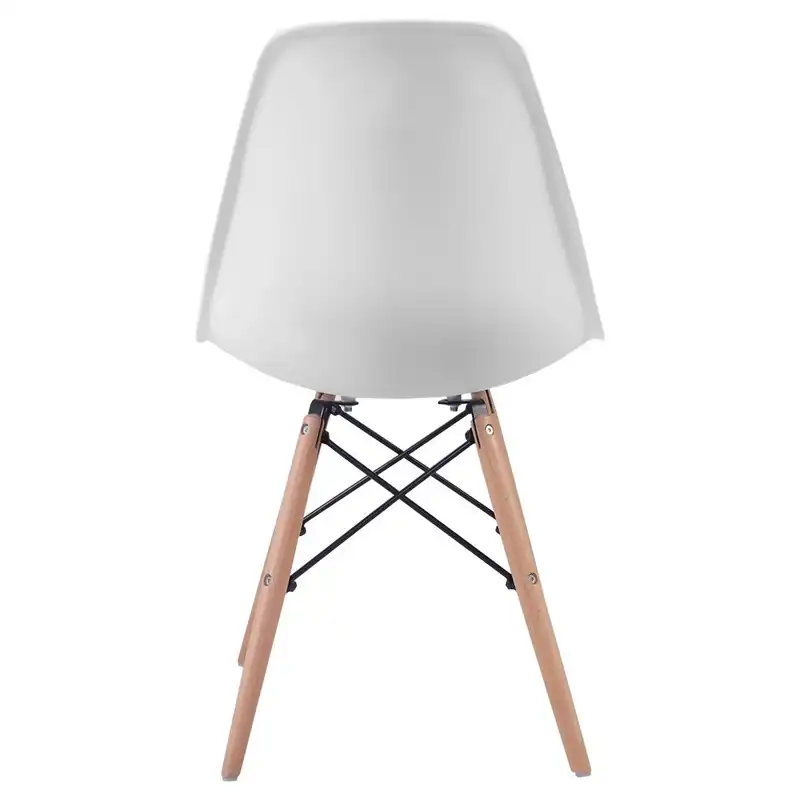 4pcs Mid Century Modern Dining Chair With Wood Leg White Black