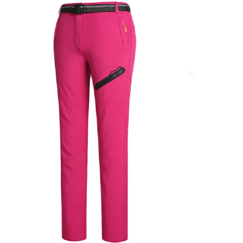 Mujeres Camping senderismo pantalones invierno Cálido impermeable espesar Fleece Softshell pantalones montañismo Trekking pantalones AA12080