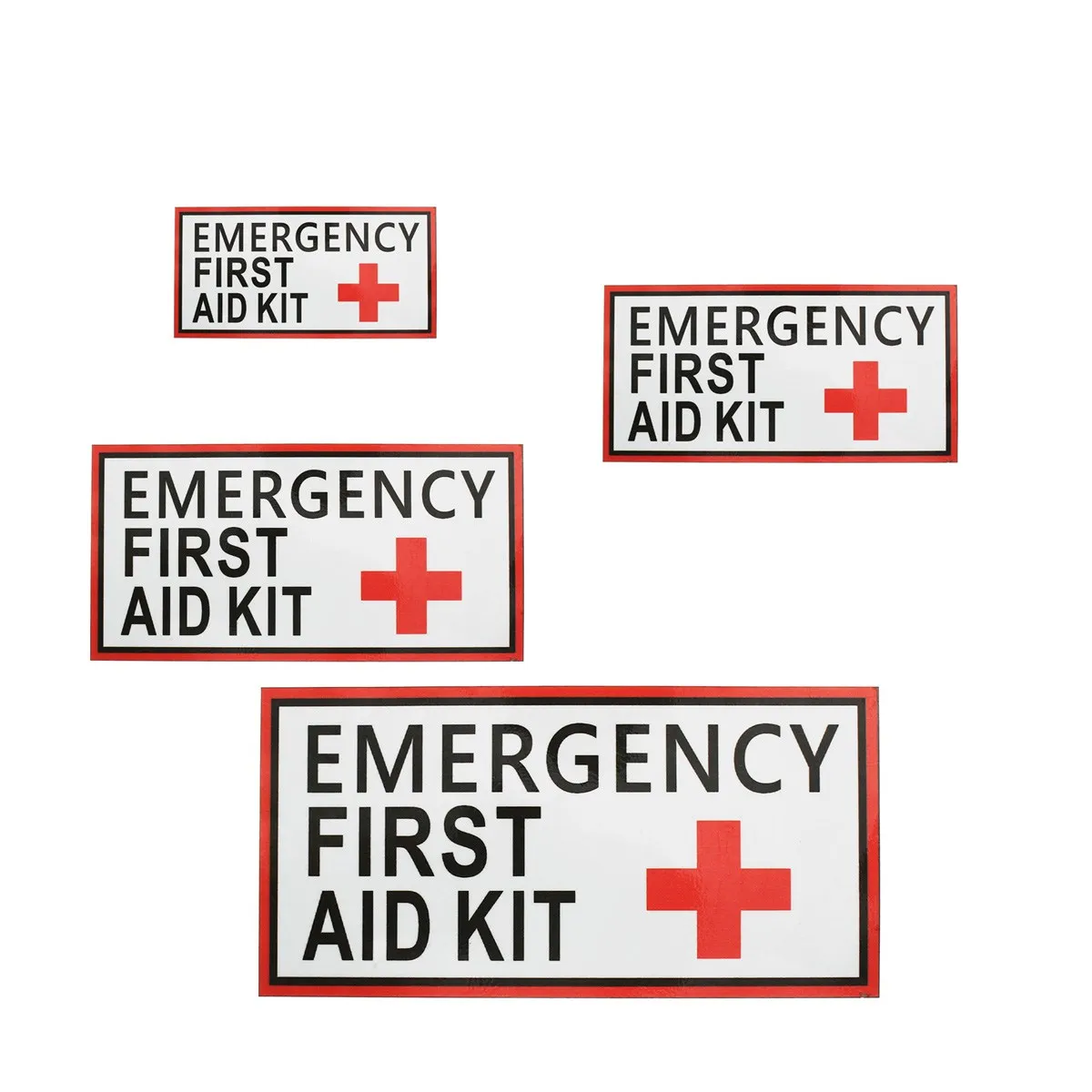 

Safurance Outdoor 4 Size First aid Emergency Vinyl Sticker Waterproof Label Signs Red Cross Health sticker