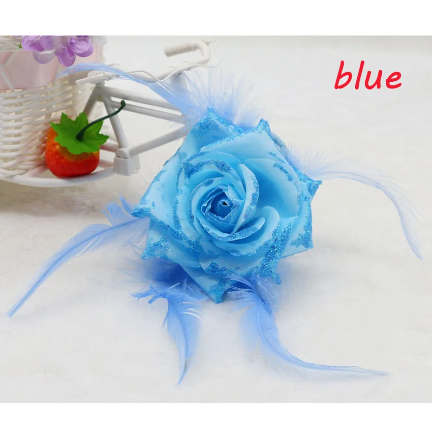 1 шт. Black Rose корсаж блеск головной убор цветок Перо чародей Hairband брошь запястье цветок - Цвет: M