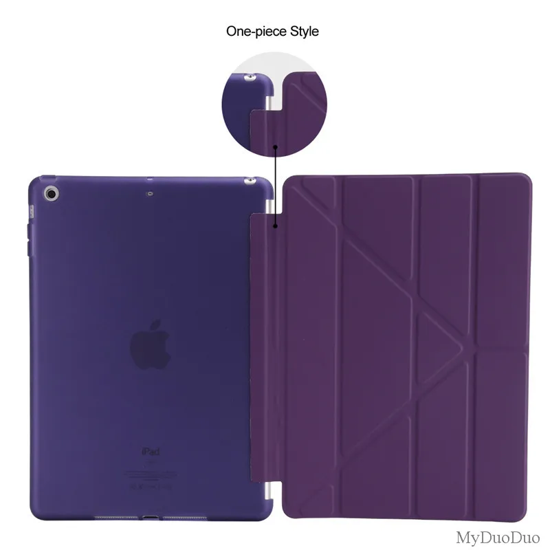 4-Fold чехол для планшета для ipad 9," подставка Смарт авто Пробуждение сна Мягкий ТПУ гибкий силиконовый чехол для задней крышки для ipad 9,7 - Цвет: purple
