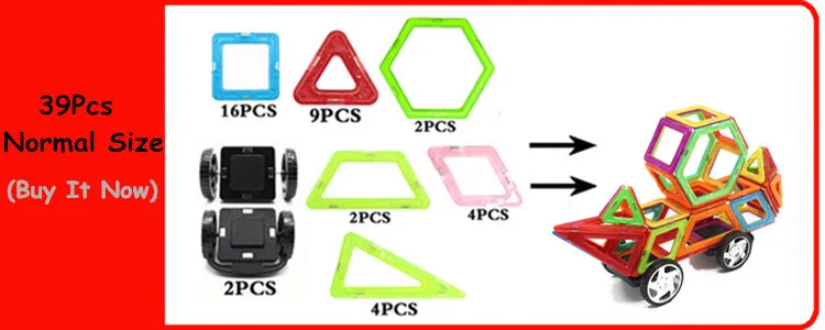 LittLove 39 шт. магнитные строительные блоки большого размера дизайнерские DIY Развивающие строительные Конструкторы кирпичи пластиковые детские игрушки