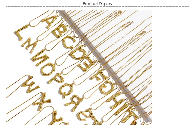 Big Letter Necklace Pendant in A Z Fashion Gold Necklace For Women Dubai Link Chain Metal Necklaces& Pendants Jewelry (1)