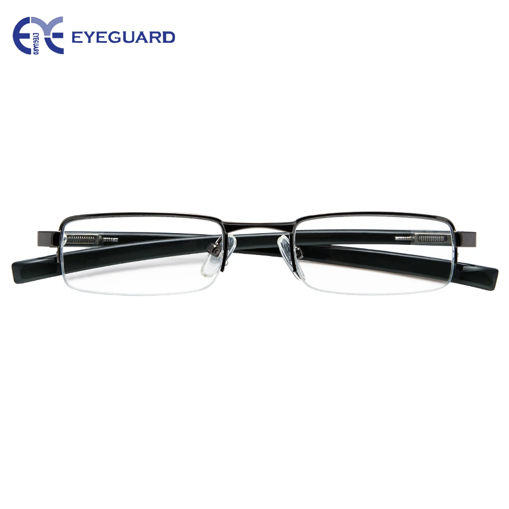 Очки для чтения, полуметаллическая оправа, мини размер, линзы, очки для чтения, унисекс, Жесткий Чехол, серый цвет