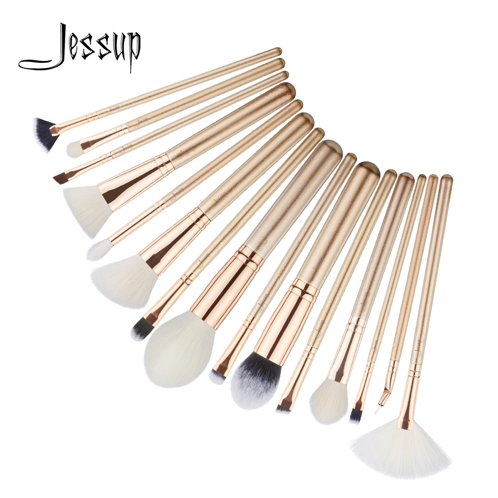 

Jessup brushes 15pcs Makeup Brushes Set maquiagem profissional completa Contour Eyeshadow Liner Fan Blending Brushes T405