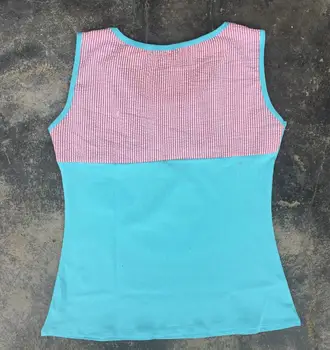 

new design sleeveless stripe seersucker tops family matching clothing fitness wear summer bulk pocket shirt top