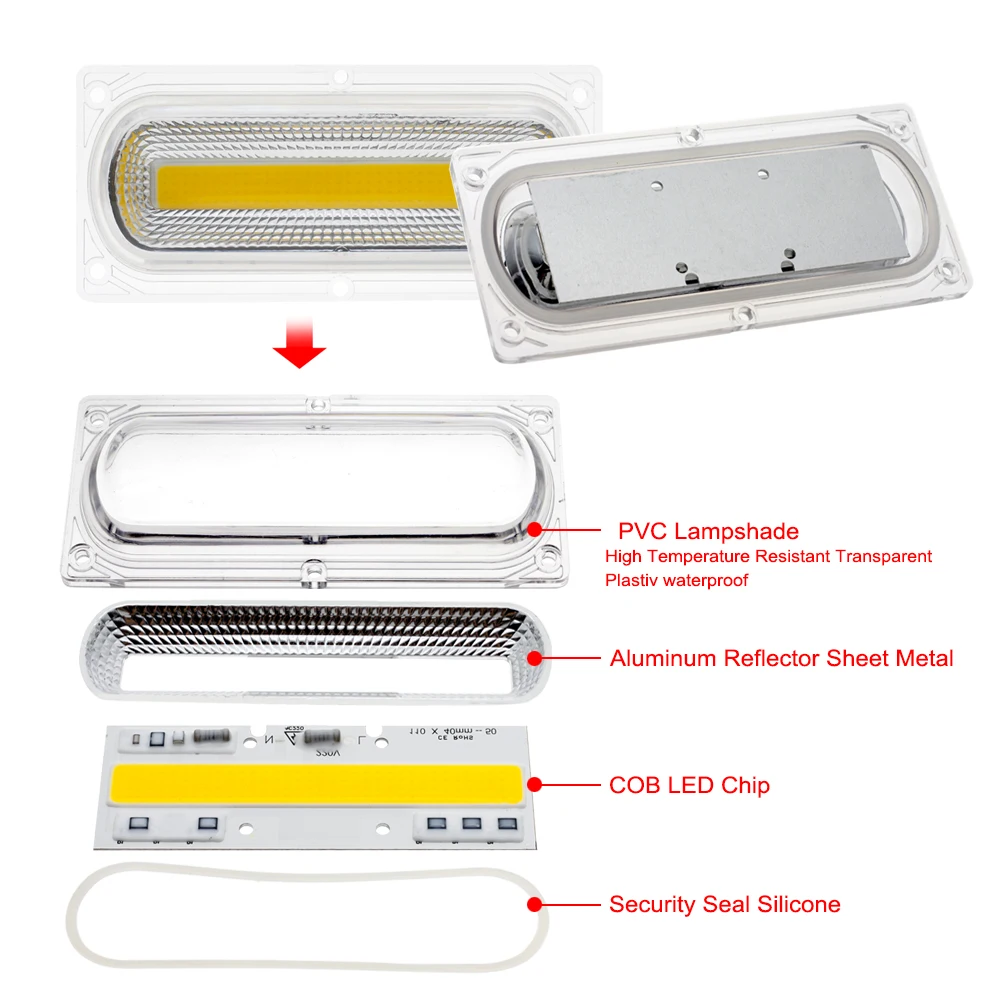 Светодиодный COB чип лампа 30 Вт 50 Вт 100 Вт 150 Вт AC220V IP65 Smart IC подходит для DIY светодиодный прожектор белый теплый белый светодиодный объектив для светодиодный COB ламп