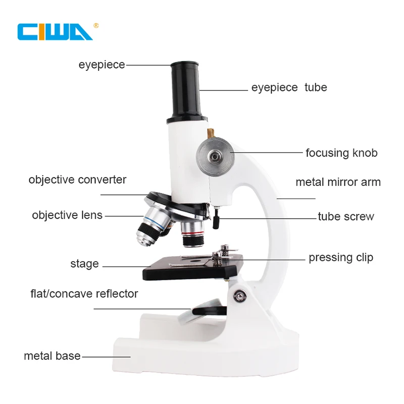 CIWA биологический 500X Профессиональный лабораторный микроскоп с увеличением для студентов, обучающий монокулярный микроскоп для начальной школы