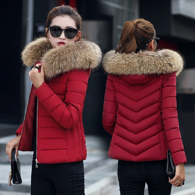 Winter Jacket Women parka New 2018 Fashion Warm Down Jacket Women black Artificial faux fake Fur Collar Women's Coat Jacket