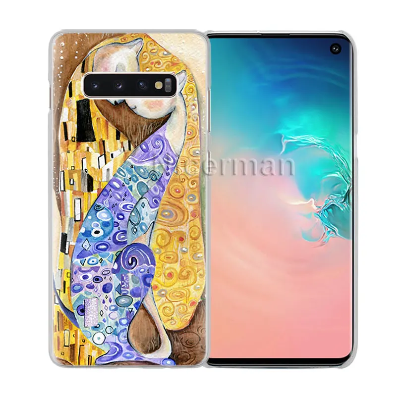 Чехол для телефона samsung Galaxy S10e S10 S8 S9 Plus S6 S7 Edge A40 A50 A70 M20, Забавный чехол с рисунком кота, красочная милая твердая обложка