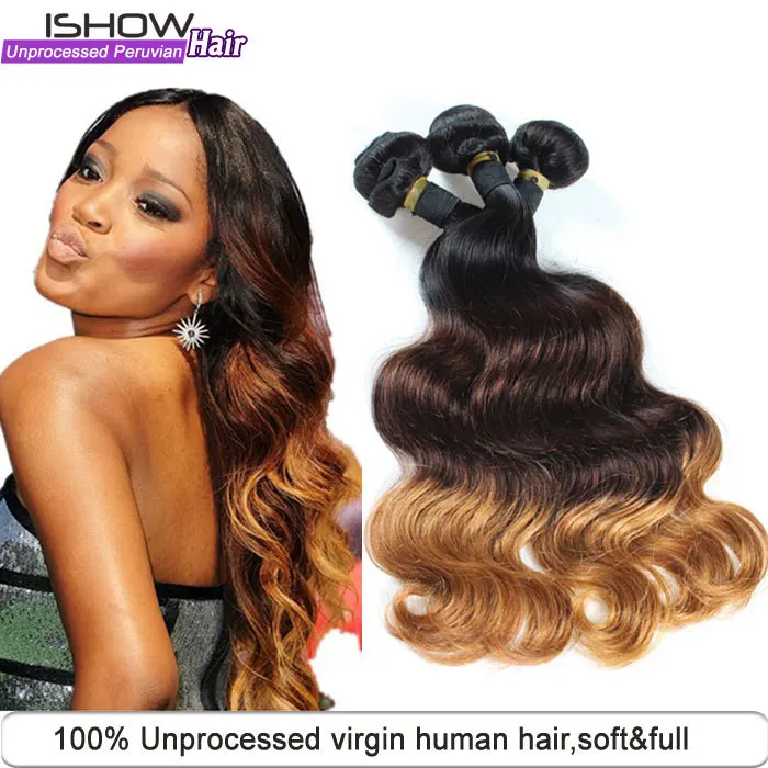 

Grade 7A Peruvian Virgin Hair Body Wave Ombre Hair Extensions 3Pcs Unprocessed Virgin Hair 3 Tone Ombre Peruvian Hair Body Wave