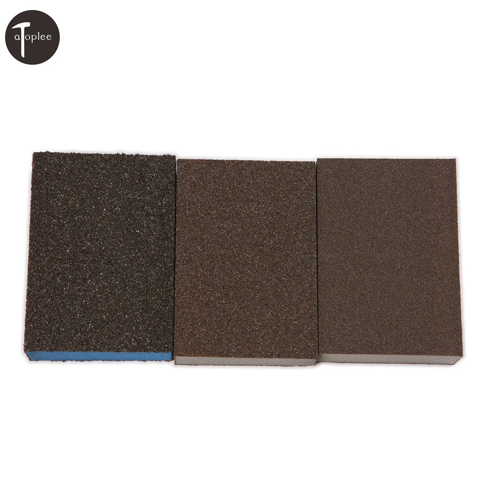 2pcs 100/180/320 Grit Sponge Emery Cloth Sandpaper Sanding Blocks