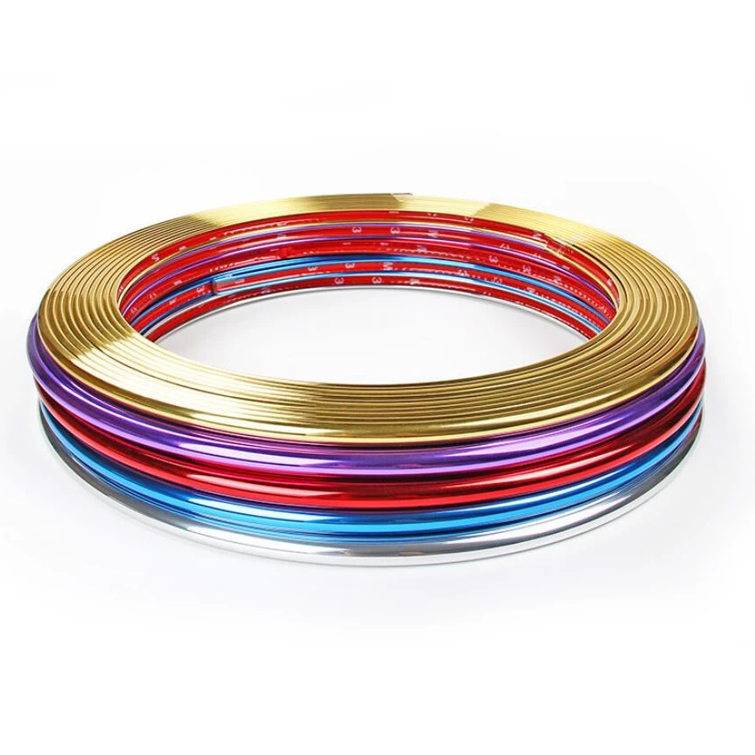 Car Wheel Tire Steel Rim Electroplated Decorative Sticker Line Anti-scratch Anti-collision Strip Protection Ring_voghion.com