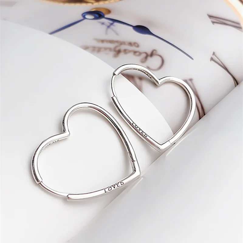 

2019 NEW Euro Charm logo Carving 925 earrring pandoras silver Earrings Vintage Ear Jewelry for women gifts,1pz