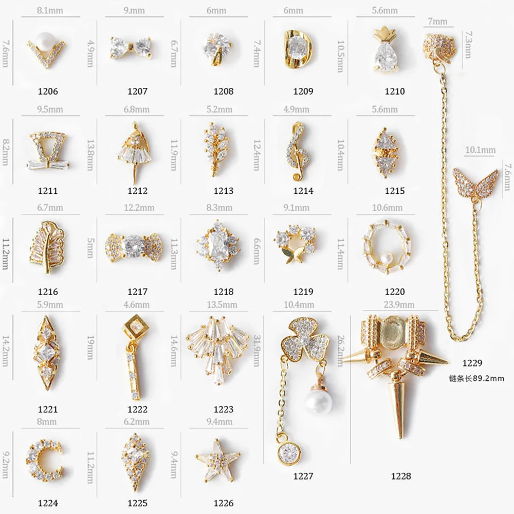 24 стиля 1 шт DIY сплава циркония жемчужины для дизайна ногтей украшения алмазные Стразы для ногтей ювелирные изделия амулеты аксессуары для ногтей