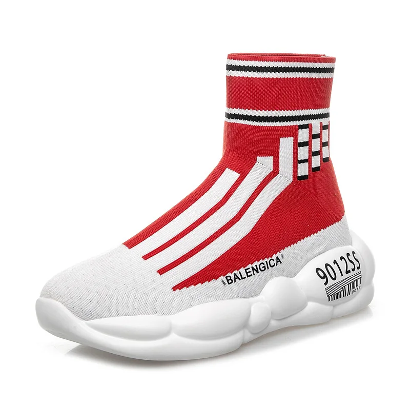 

Women's Knitted Mesh Platform Socks Boots Individual Sole 2019 Spring and Autumn New Best-selling High-top Elastic Casual Shoes
