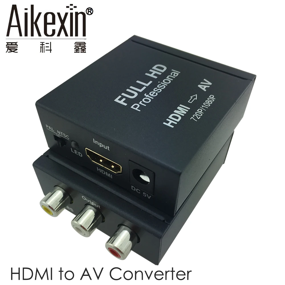 Преобразователь Aikexin HDMI AV RCA 1080p HDTV в Композитный Аудио Видео CVBS адаптер