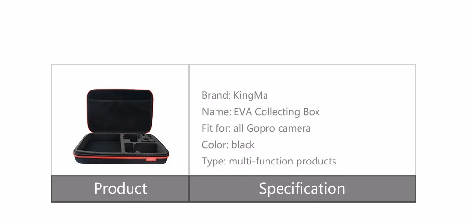 KingMa среднего размера коллекции коробка для GoPro Hero 4/3+/3/2/1 чехол большого размера для Gopro Hero3+ Hero3 Hero2 для сумка для камеры GoPro