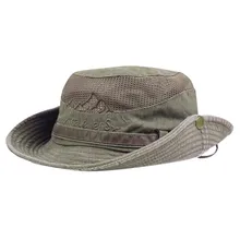 Мужская Панама шляпа Защита от солнца ветрозащитные мужские летние рыболовные шляпы Панамы Мужская широкая шляпа с защитной сеткой шляпа для джунглей Gorras Прямая поставка 2h