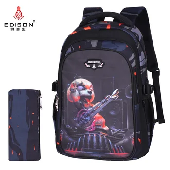 

Edison 3-6 Grade Primary School Bag School Children Super Light Weight Loss Tear-resistant Backpack Cool Puppy School Backpack