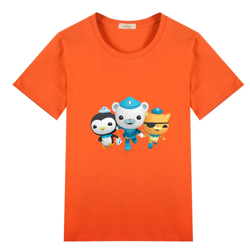 Хлопковые футболки из хлопка с октонавтами; топы с короткими рукавами; футболки; Одежда для девочек