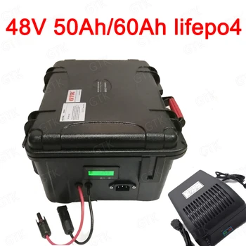

lithium 51.2V 48V 60Ah 50AH lifepo4 battery deep cycle for 3500w Solar energy storage Scooter bike MPPT inverter + 10A charger
