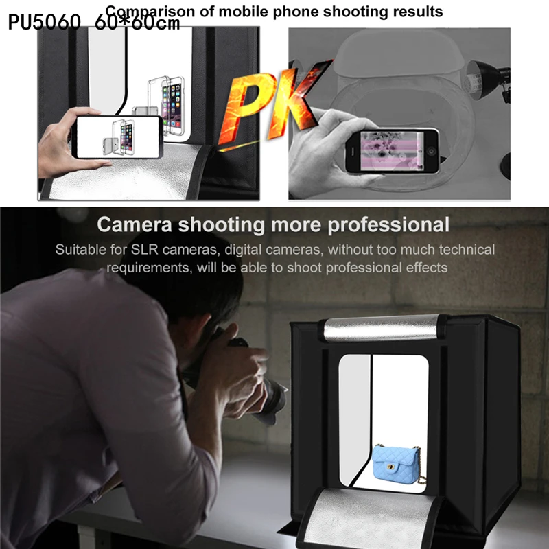 PULUZ 60*60 سنتيمتر 40*40 سنتيمتر صندوق إضاءة البسيطة LED استوديو الصور لينة مربع الإضاءة ستوديو التصوير خيمة التصوير صناديق طوي Softbox PULUZ 60*60 سنتيمتر 40*40 سنتيمتر صندوق إضاءة البسيطة LED استوديو الصور لينة مربع الإضاءة ستوديو التصوير خيمة التصوير صناديق طوي Softbox