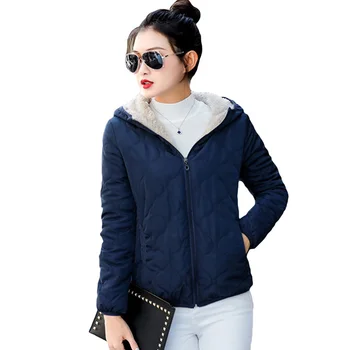 

Winter Female Short Jacket 2018 Hooded Coat Women Plus Size Warm Woman Parka Outerwear Autumn Winter Jacket Women Coats YP1201