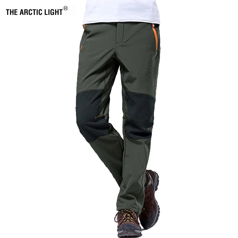 El Ártico luz senderismo pantalones hombres invierno impermeable Soft shell Camping Trekking térmica esquí caliente más los pantalones del tamaño