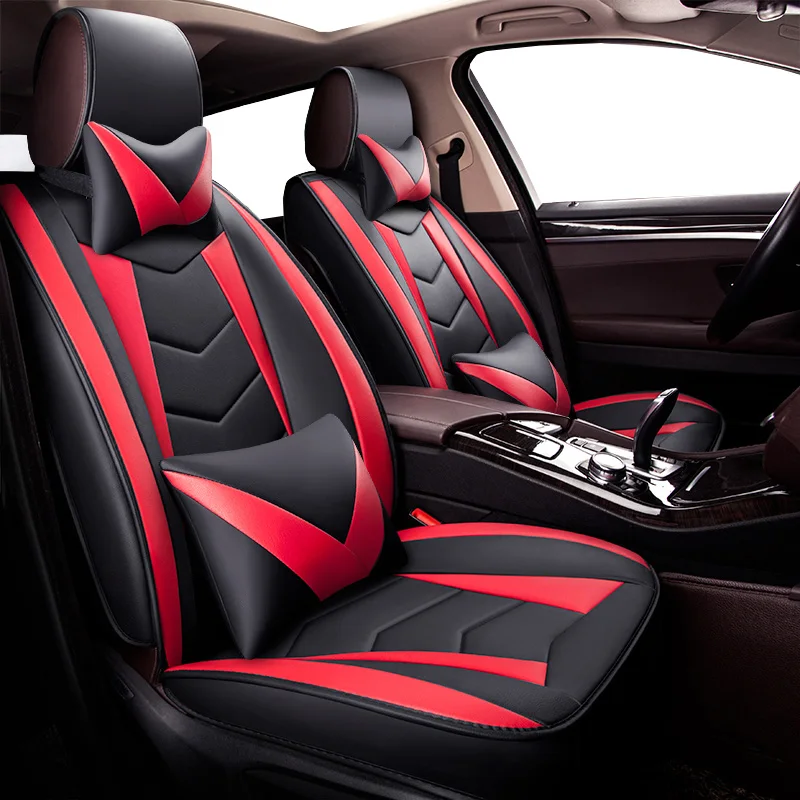 CAR SEAT COVERS fit Kia Rio XR black/red sport style full set 