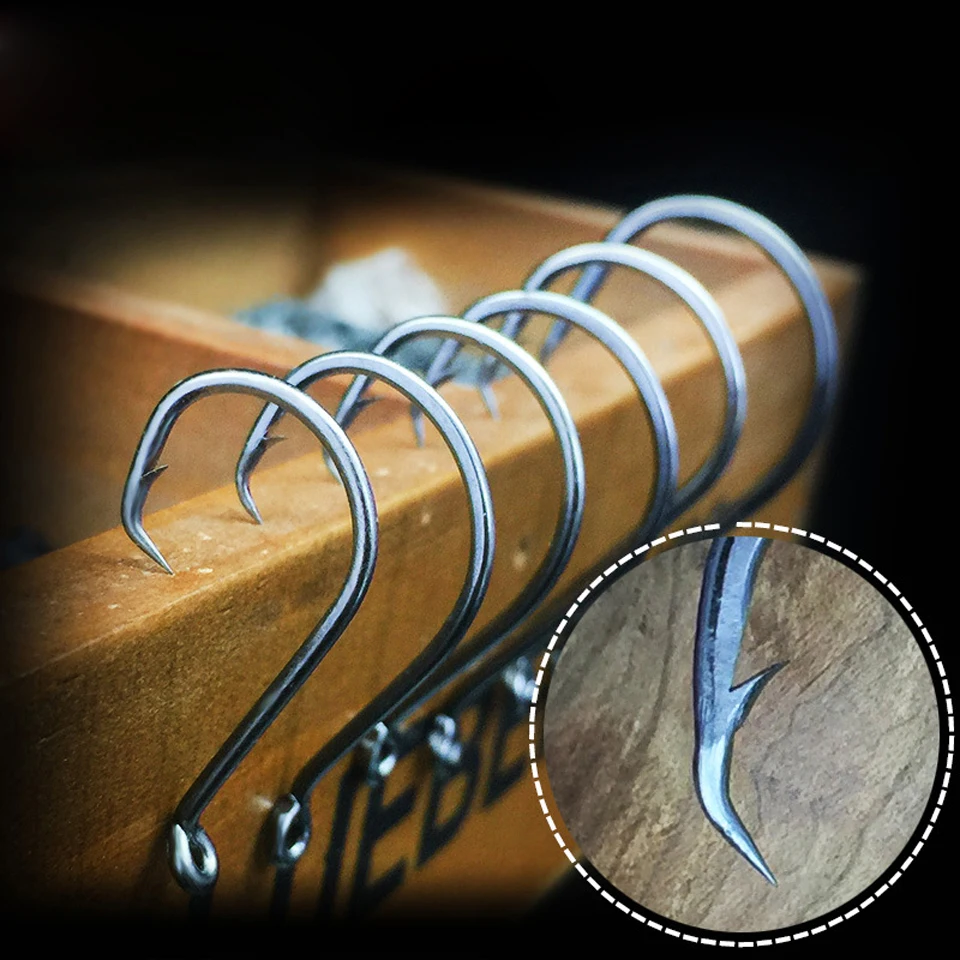 WALK FISH 20PCS/Lot Circle Fishing Hook Chemically Sharpened Black Nickel Color Crank Single Fishing Hook Carp FIshing