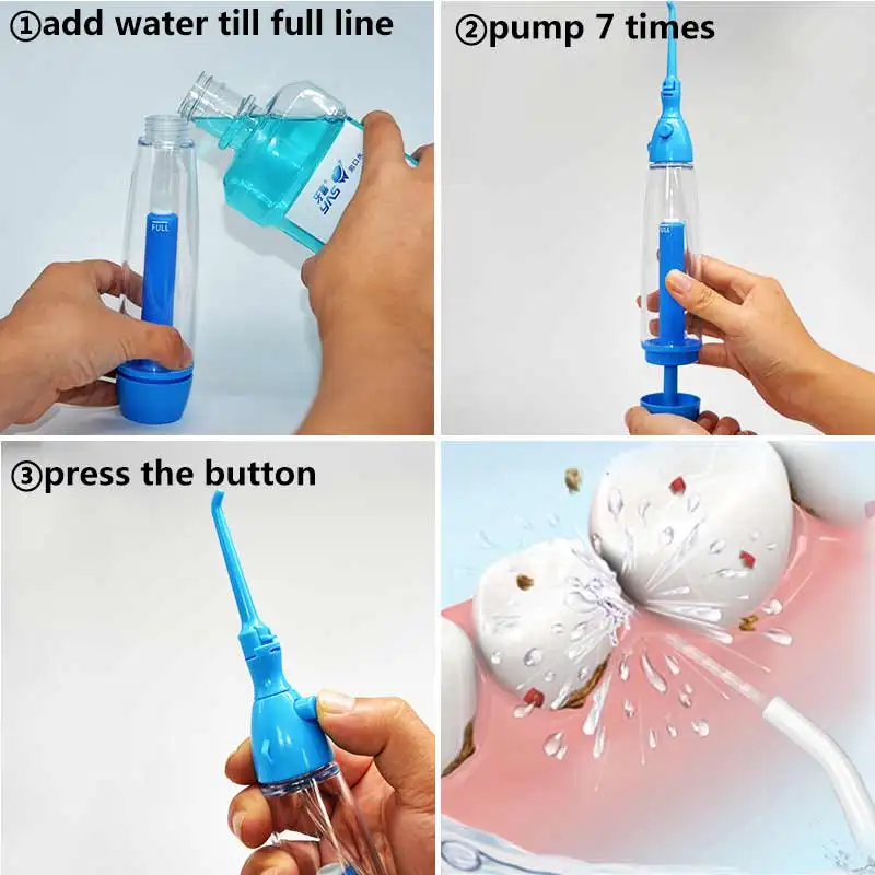 Компактный ороситель для полости рта очистить рот мыть зуб воды орошения ручной воды стоматологический Flosser без электричества Abs