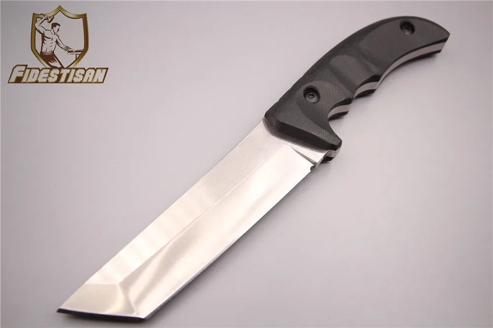 Дешевый Новый D2 стальное лезвие Открытый выживания Охота тактический нож Карманный фиксированным лезвием армейский нож Топы нож Kydex ручка треуголь...