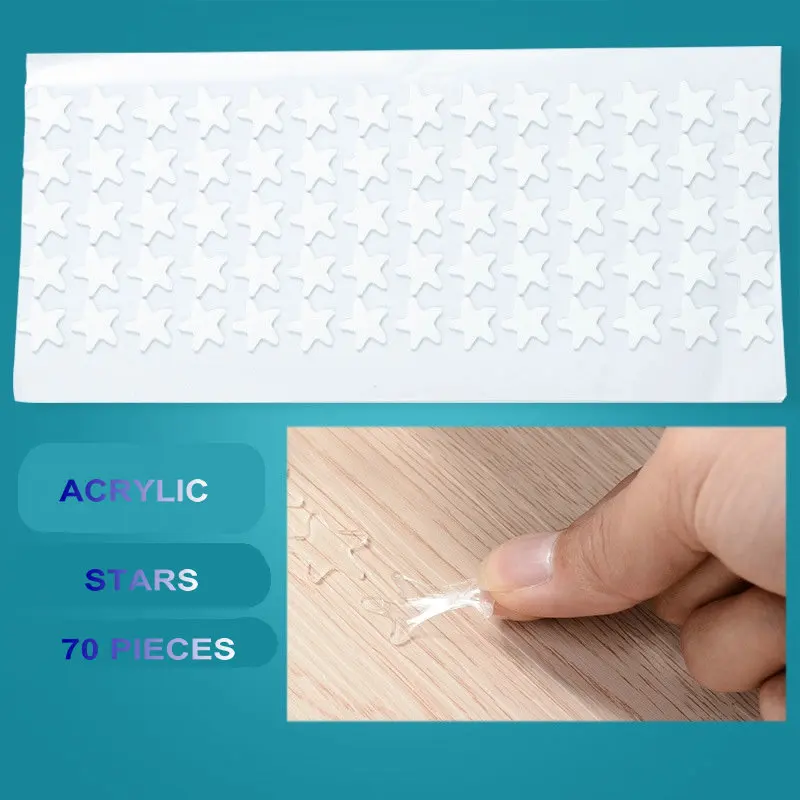 Dia. 20Mm X 70 Pezzi/1X Foglio Potente Nastro Adesivo Biadesivo Pad Sticker Acrilico Traceless Stars