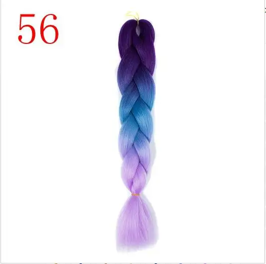 Лиси волосы 24 дюйма 88 видов синтетические плетеные волокна длинные косички 100 г/шт. Омбре цветной слон сплетенные волосы для наращивания - Цвет: # 99J