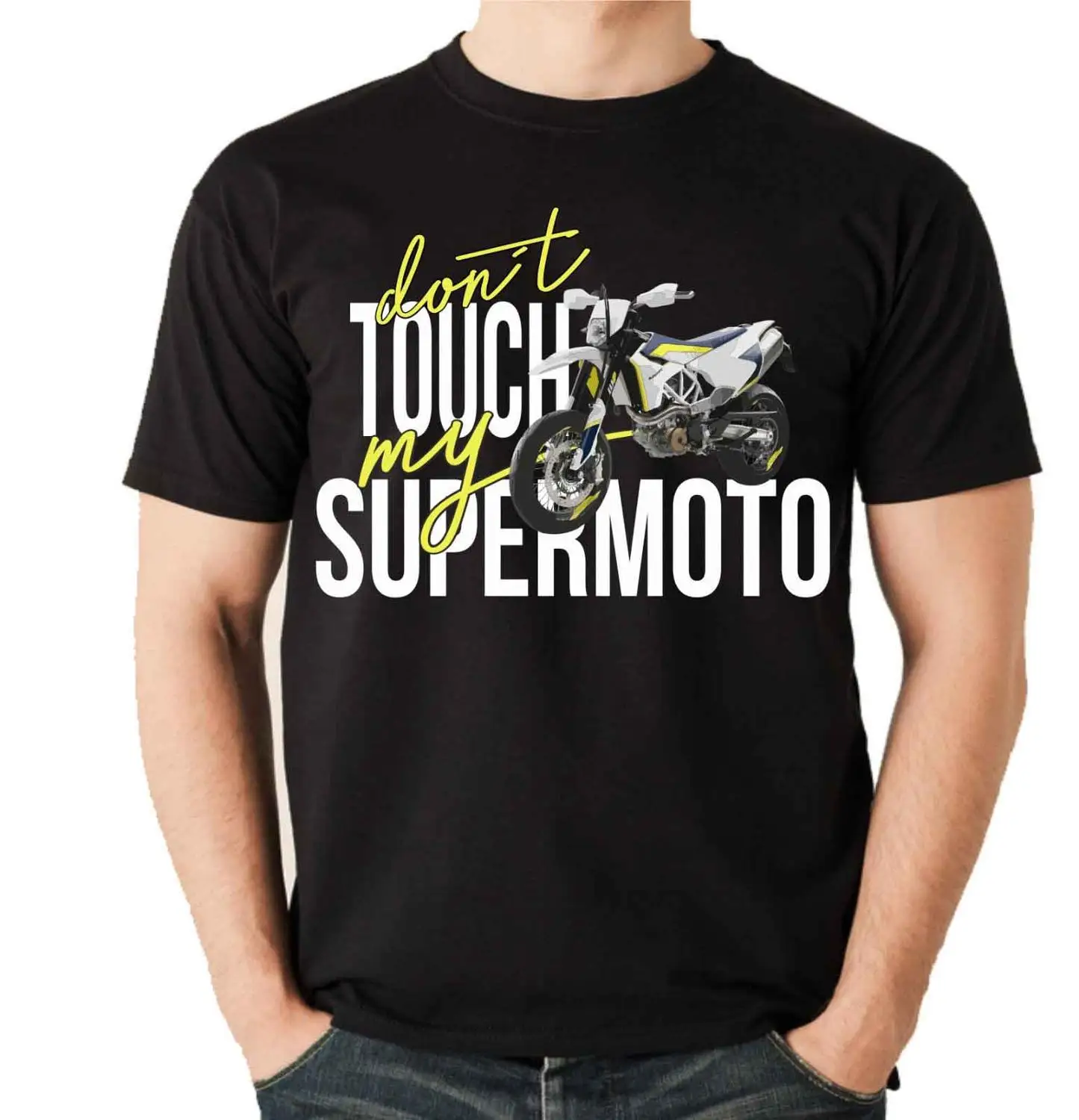 Новая летняя модная мужская футболка унисекс футболка супермото Dont Touch My Motorrad Fun Мститель 690 эндуро р велосипед с коротким рукавом кроватка - Цвет: 1